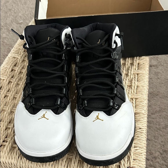 Jordan Black, White, and Gold Athletic Shoes - Picture 2 of 5
